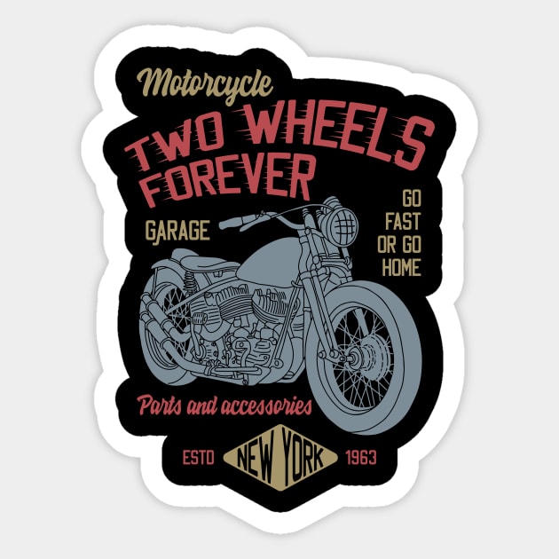 Two Wheels Forever Sticker by BrillianD